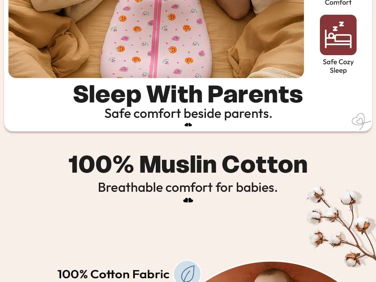 Sleeping Sack For Baby 100% Pure Cotton Baby Sleep Bag