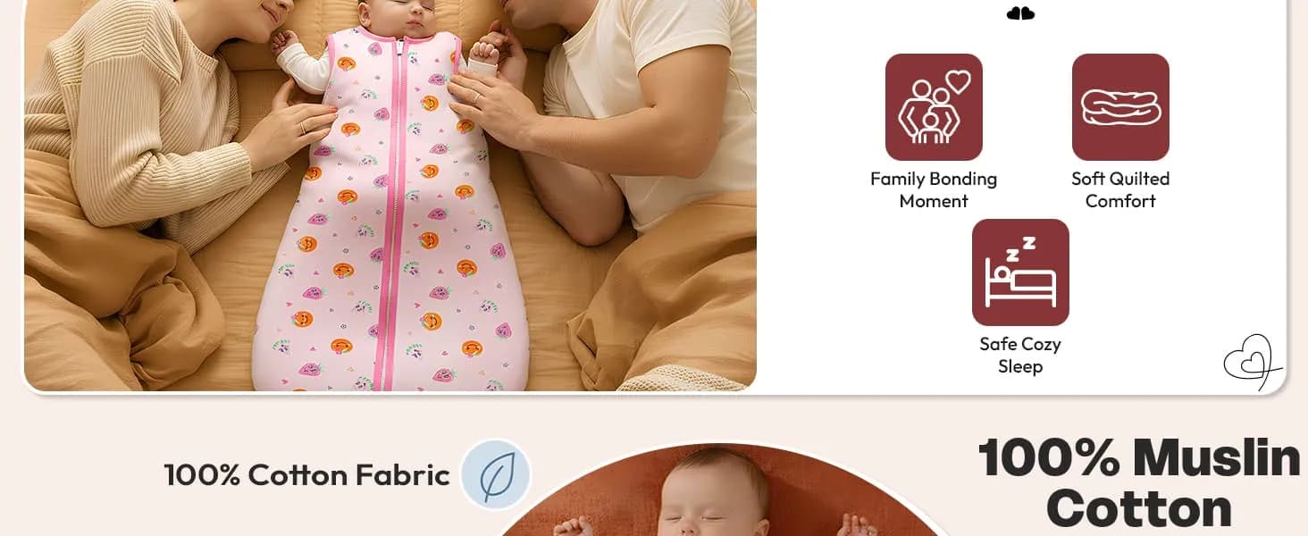 Sleeping Sack For Baby 100% Pure Cotton Baby Sleep Bag