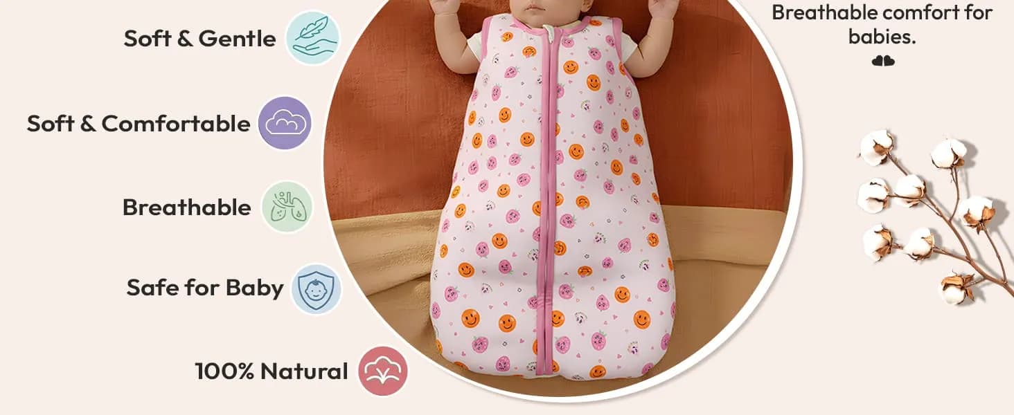 Sleeping Sack For Baby 100% Pure Cotton Baby Sleep Bag