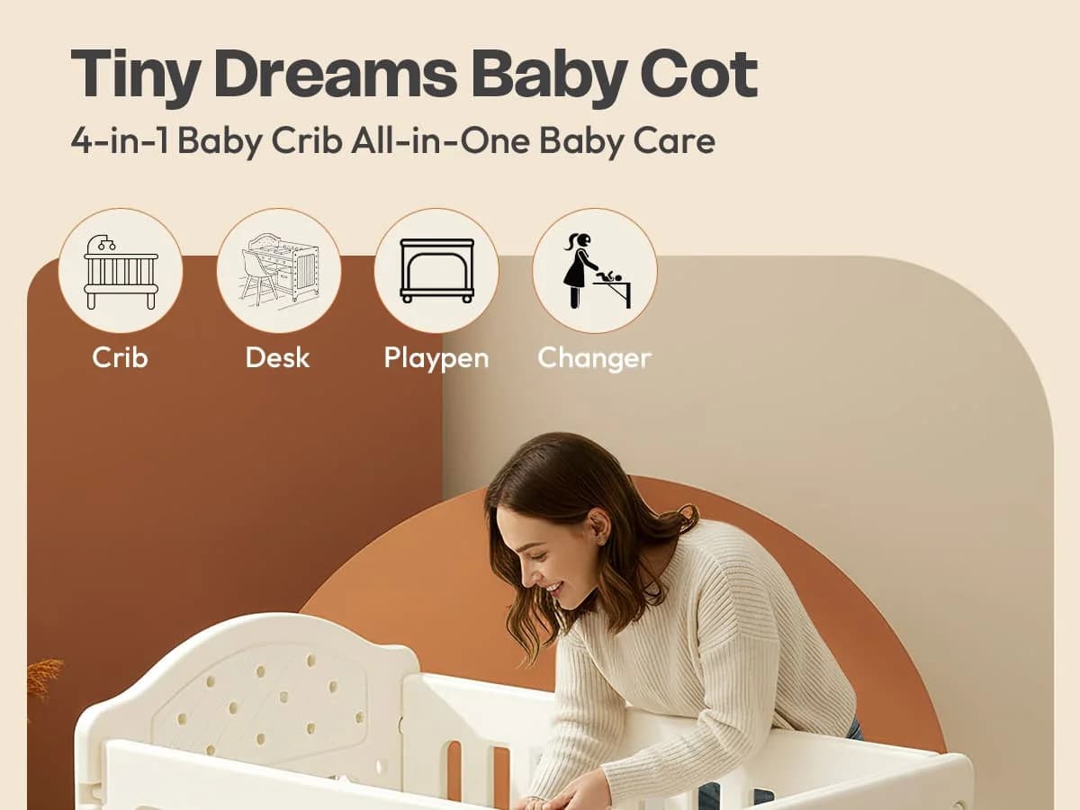 Tiny Dreams 4-in-1 Convertible Baby Cot