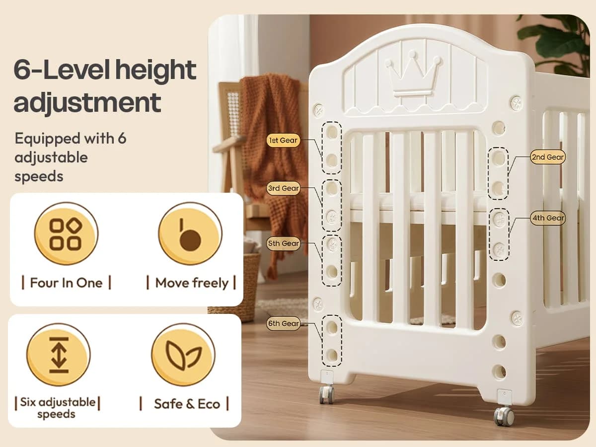 Tiny Dreams 4-in-1 Convertible Baby Cot