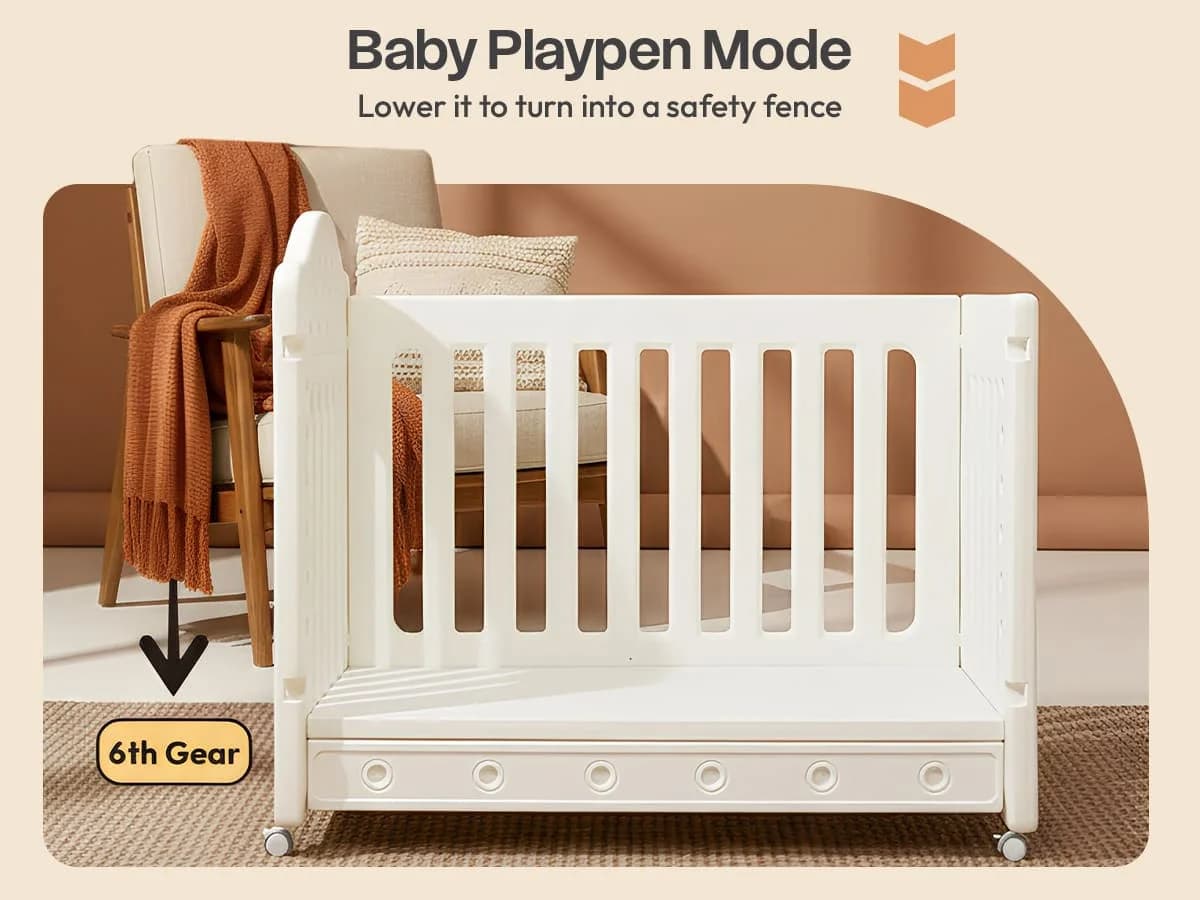 Tiny Dreams 4-in-1 Convertible Baby Cot