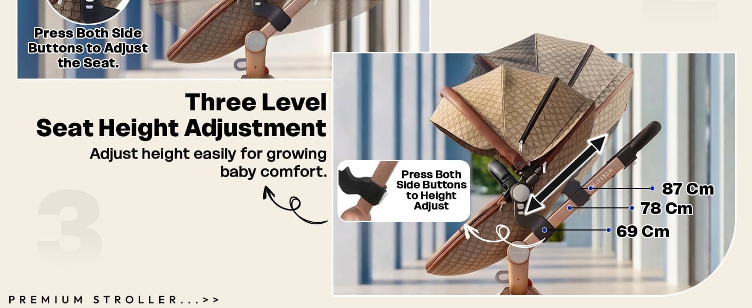 Hot Mom Luxury 3-in-1 Baby Stroller