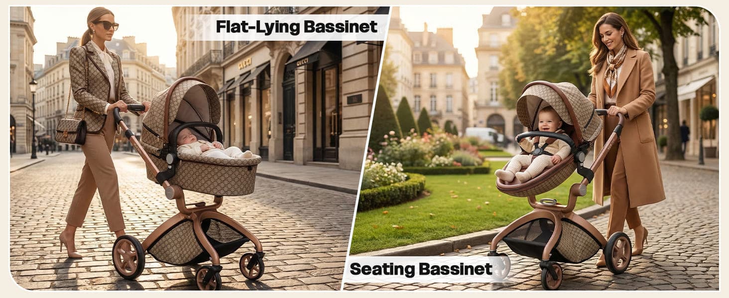 Hot Mom Luxury 3-in-1 Baby Stroller