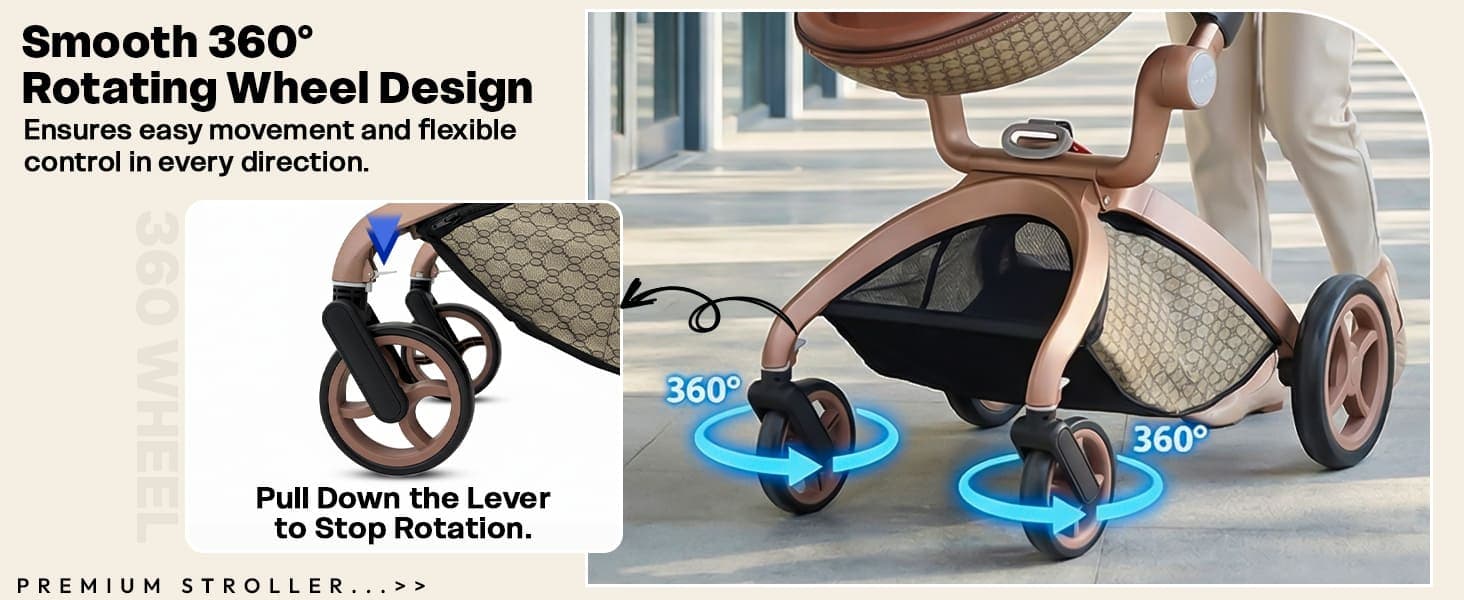 Hot Mom Luxury 3-in-1 Baby Stroller