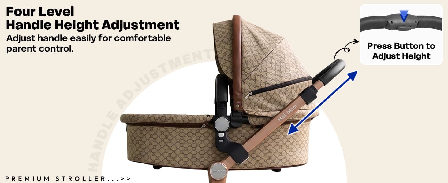 Hot Mom Luxury 3-in-1 Baby Stroller