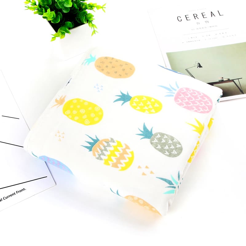 StarAndDaisy Swaddle Wrap Super Soft 100% Muslin Organic Cotton (Pack of 1 | Size 110cm by 110cm | Pineapple Pattern)