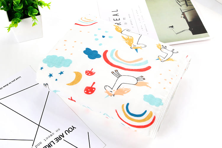 StarAndDaisy Blanket Wrap Super Soft 100% Muslin Organic Cotton - Pack of 1 Rainbow Pattern