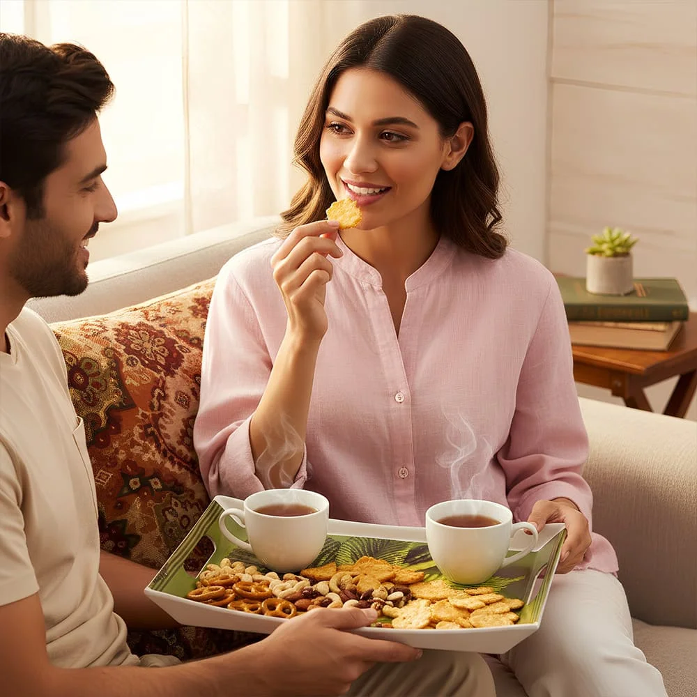 green leaves tray set upc