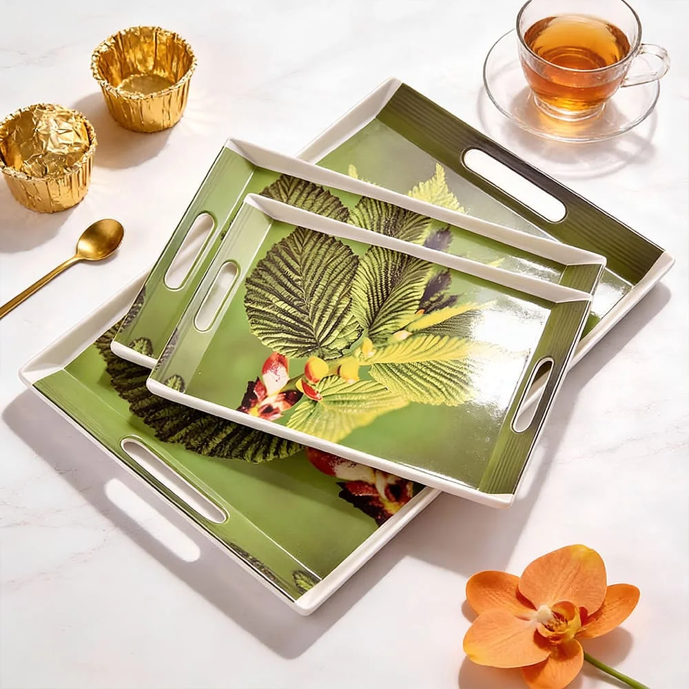green leaves tray set upc