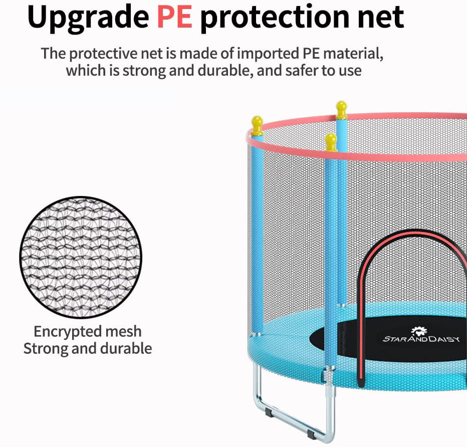 Children's trampoline with enclosure
