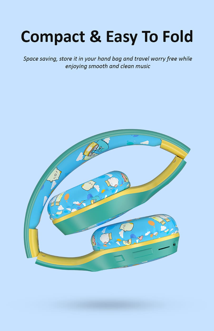 Foldable Moscow Headphones with Microphone 3.5mm