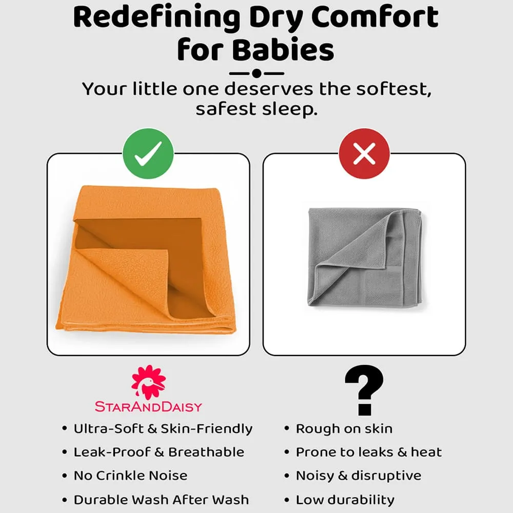 dry comfoort baby dry sheet pink orange