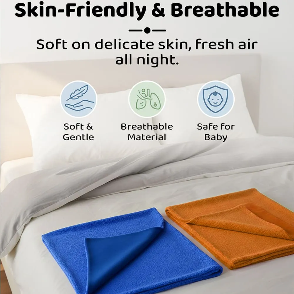 skin friendly and breathable baby dry sheet blue orange