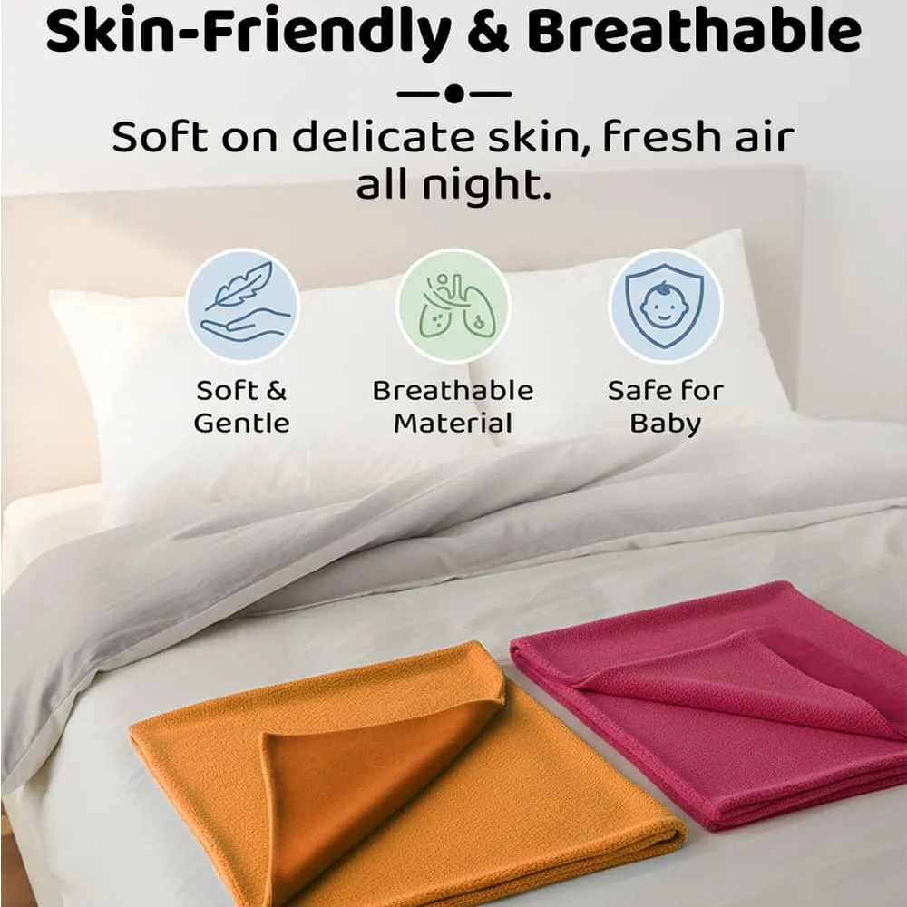 skin friendly baby dry sheet pink orange