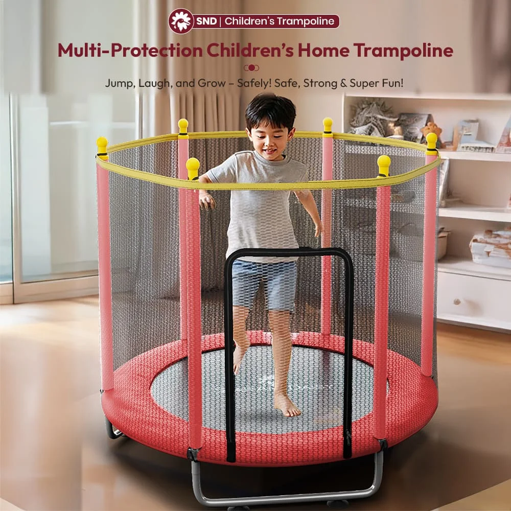Trampoline with safety enclosure