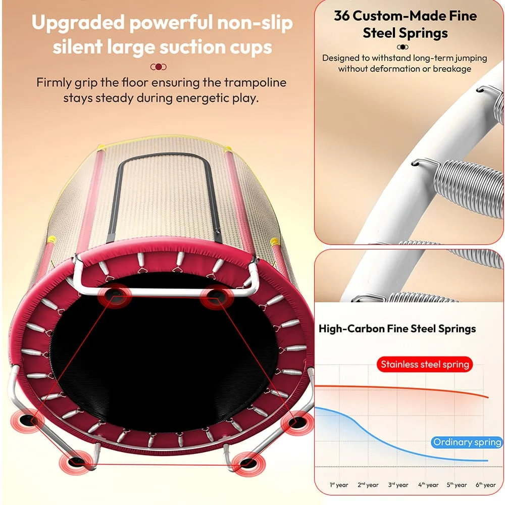 Trampoline with padded frame