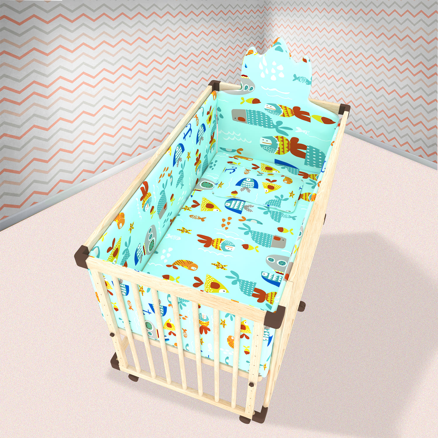 Kids bumper set for wooden cot