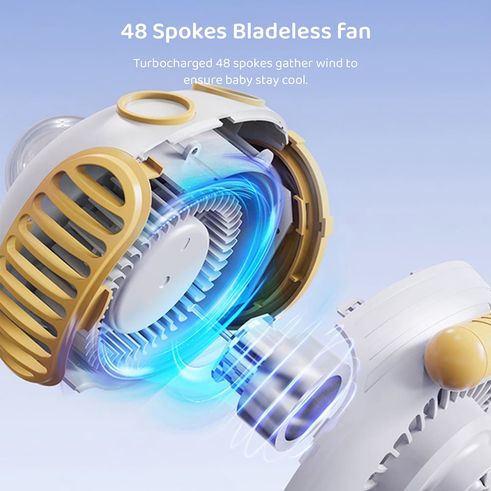 Adjustable speed fan for baby car seat
