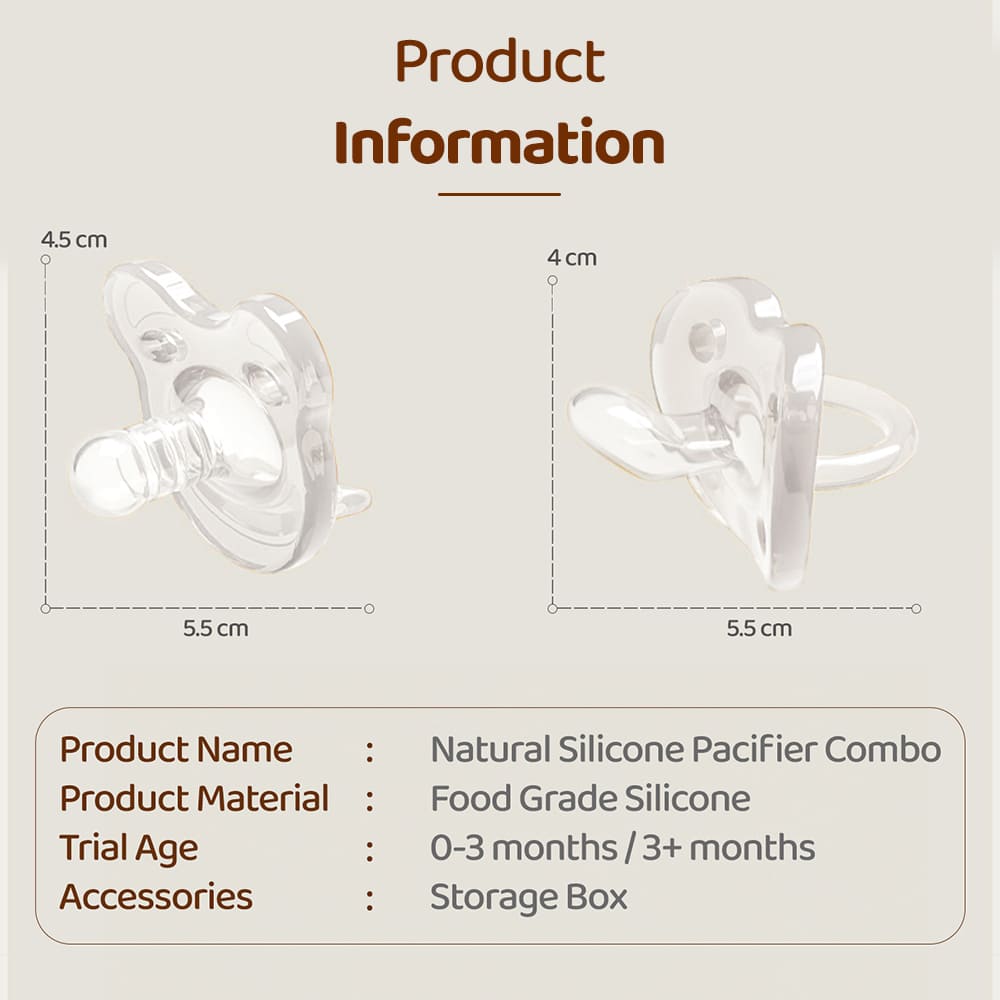 Silicone 2-in-1 Baby Soother and Pacifier for Newborns and Babies