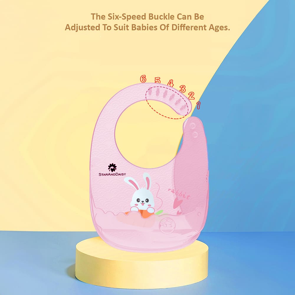 StarAndDaisy Reusable Bibs for Baby Feeding, & Weaning, Waterproof, Non-Messy Easy Cleaning