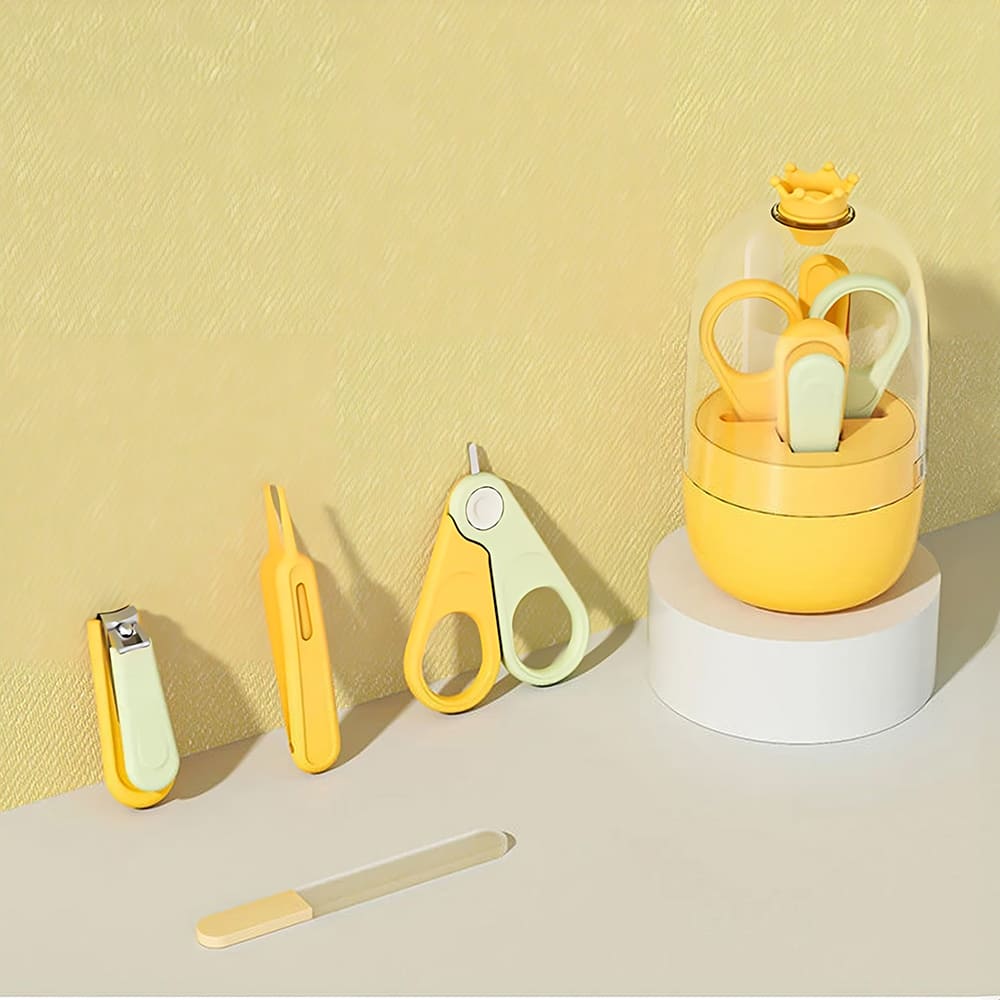 StarAndDaisy Baby Nail Clippers - 4-in-1 Safe Toddlers Nails Kit with Cute Case - Yellow