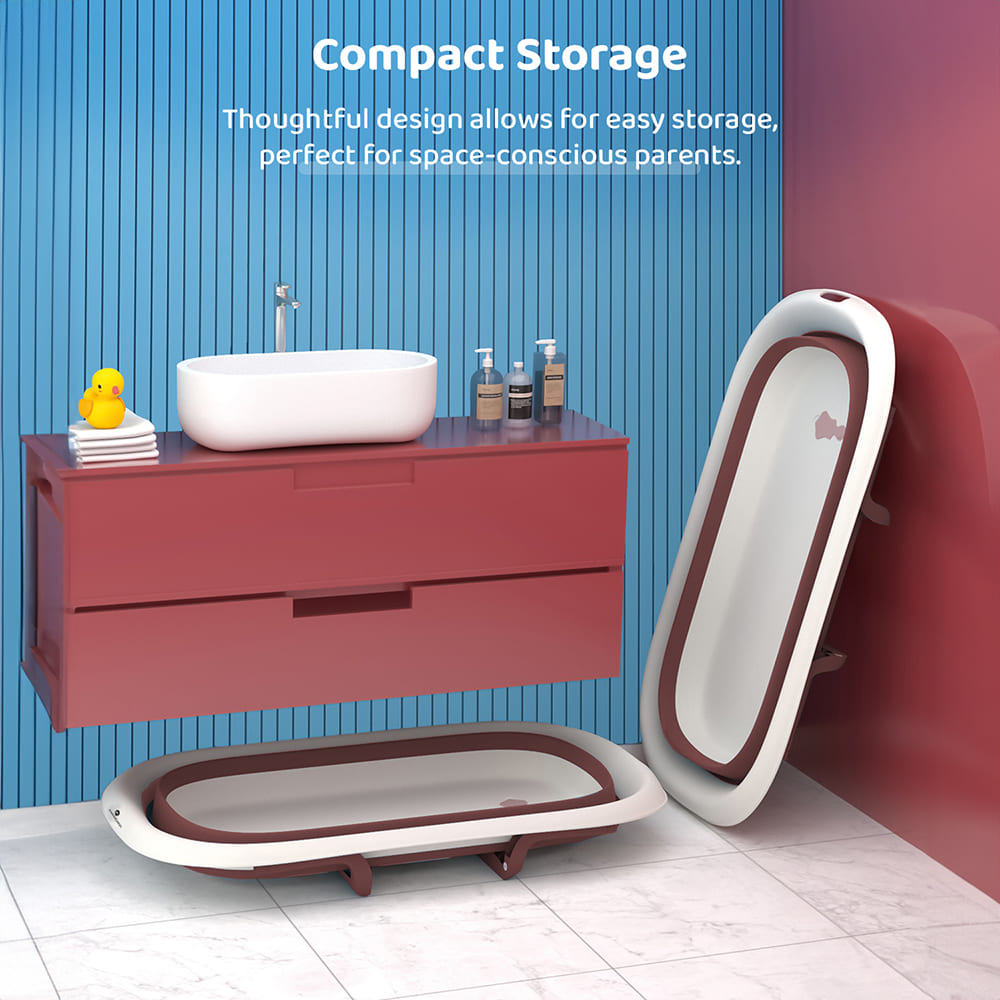 Anti-Slip Foldable Bathtub for Baby with Soap Bar with Thermal Insulation Design (SIBT Basic Brown) - StarAndDaisy