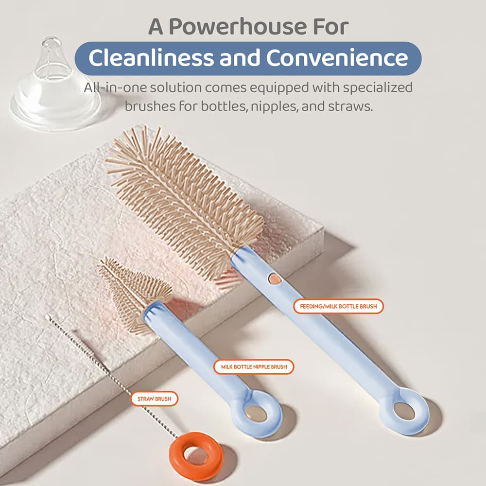 3-in-1 Baby Bottle Cleaner Brush Set
