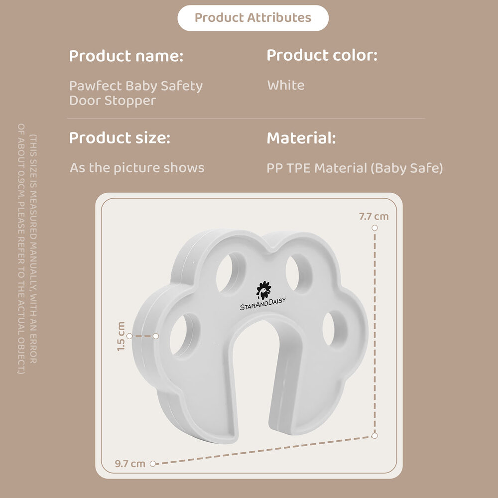 Cat paw child safety door stopper dimension and product specifications