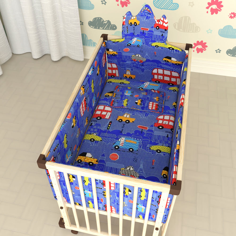 StarAndDaisy Bumper Set for Baby Wooden Cot Universal Fit – Kids Crib Bedding Set with Baby Friendly Fabric