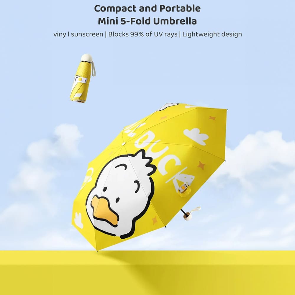 Compact and Portable 5-fold Umbrella for Kids