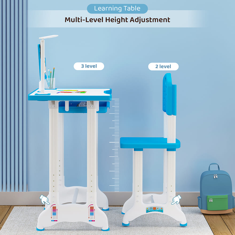 Kids Study Table with Multi Level Height Adjustment