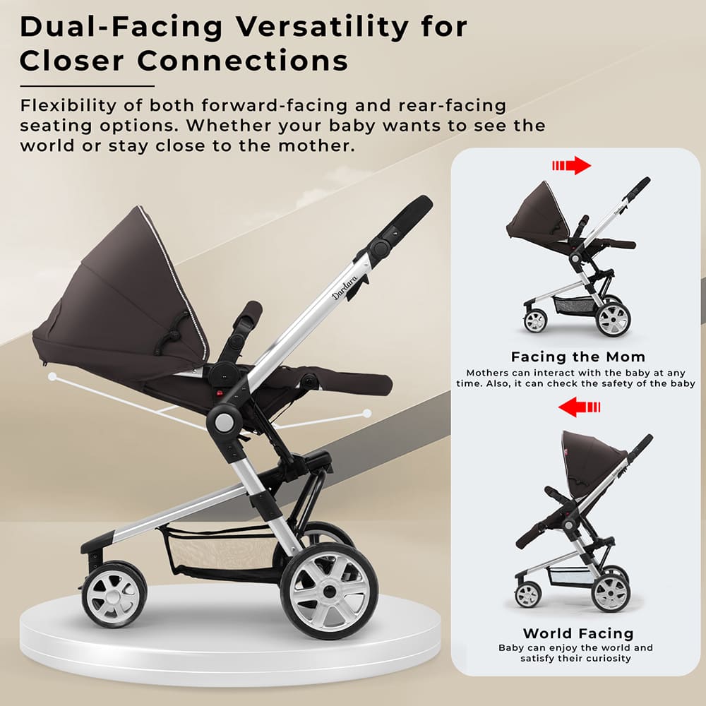 Baby Stroller with Dual-Facing Seating