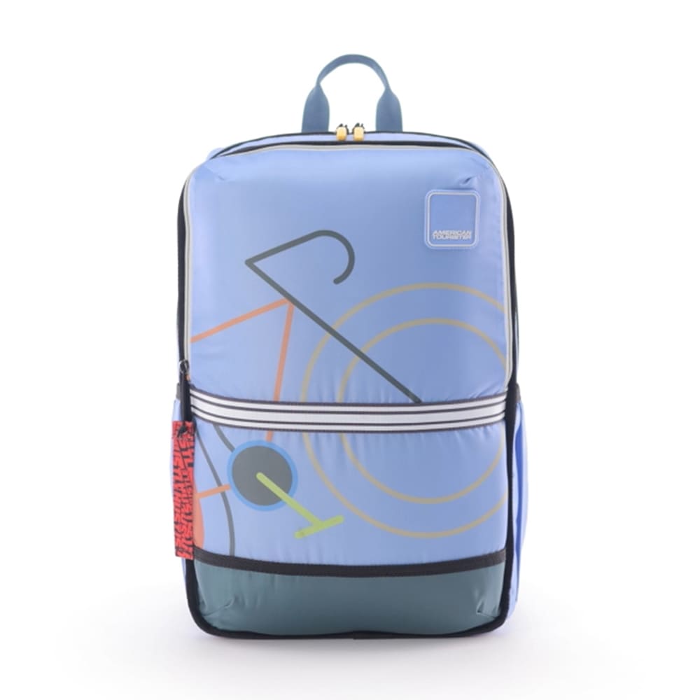 American Tourister Casual Backpack For Students, 20 Ltr, Extra Padding Shoulder, Fine Twill Polyester Printed Trendy Bags - Aleo 3.0 Blue
