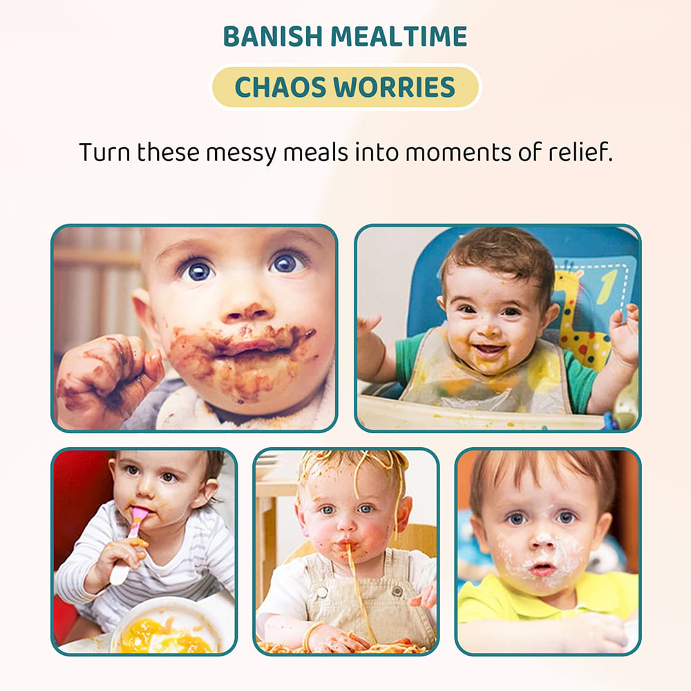 Reusable Silicone Feeding Bibs for Toddlers