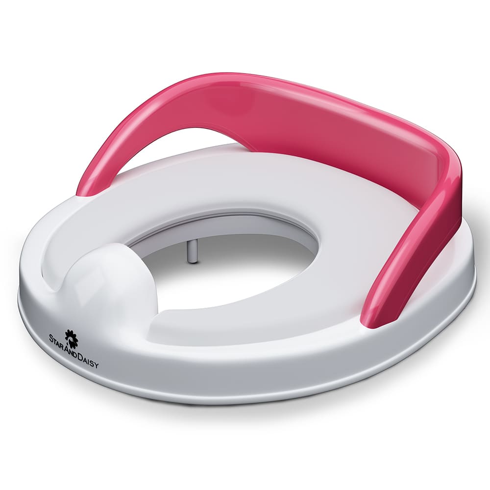 Baby Potty Training Toilet Seat, Anti-Slip Potty Training Seat, Portable Potty for Toddler Travel, Toddler Toilet - Pink & White