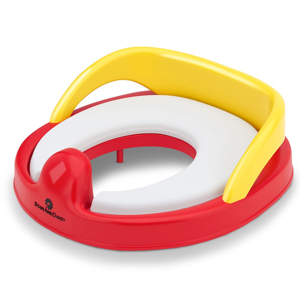 Baby Potty Training Toilet Seat, Anti-Slip Potty Training Seat, Portable Potty for Toddler Travel, Toddler Toilet (Yellow & Red)