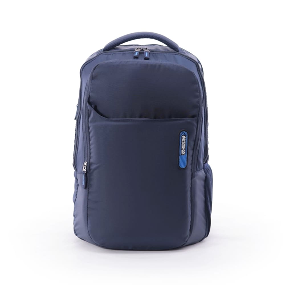 American Tourister Kids Laptop Backpacks with Rain Cover, 3 Full Compartments 1 Front Pocket, 30 Ltr Bags - Tron Navy