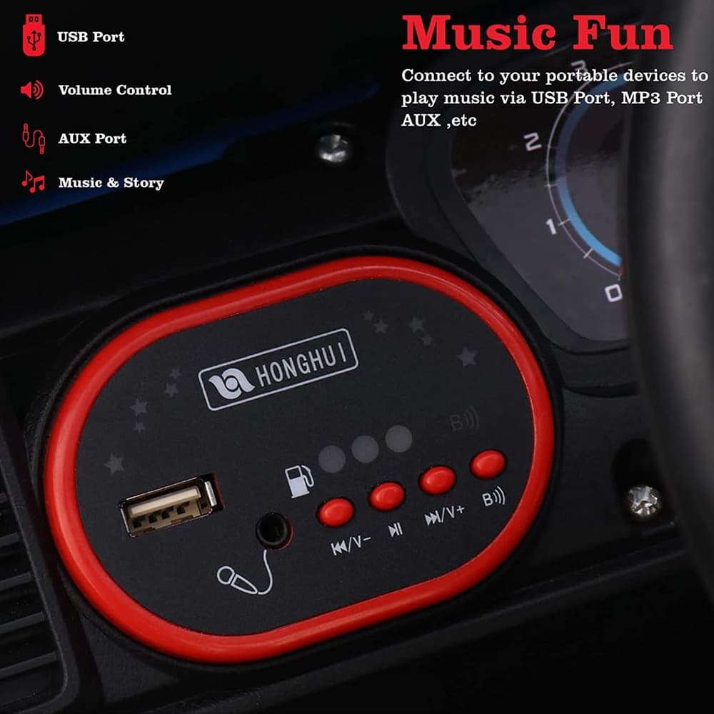music system inbuilt in bb mercedes for kids red