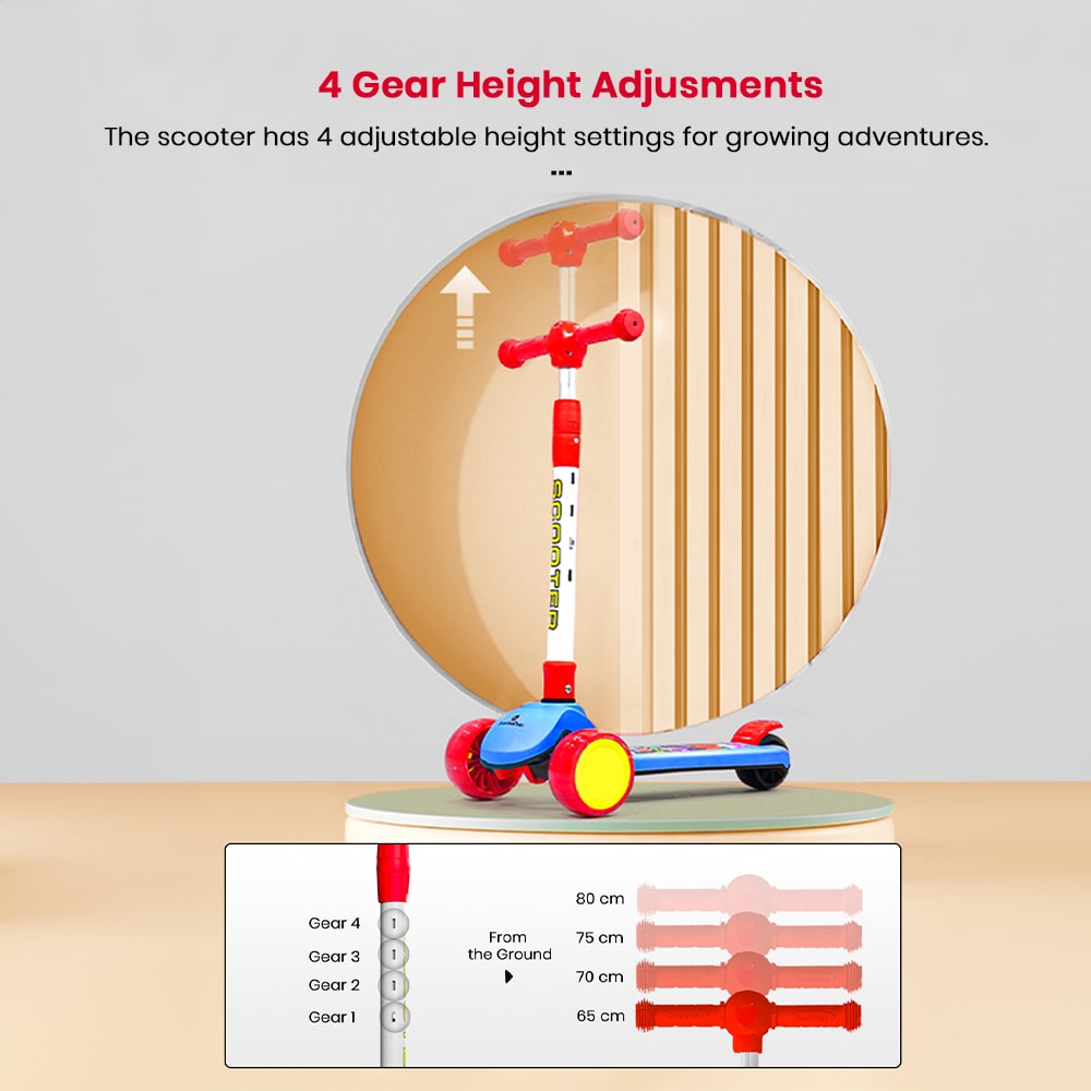 Zippy Rider Kick On Scooter Flashing Wheel Lights