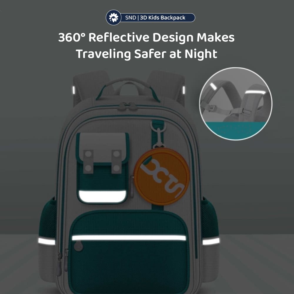 3D Kids School Bags with Reflective Design
