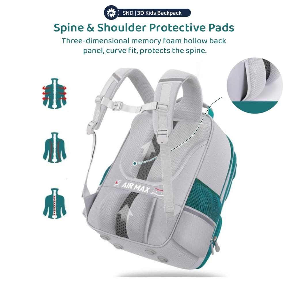 3D Kids School Bags with Spine Protector