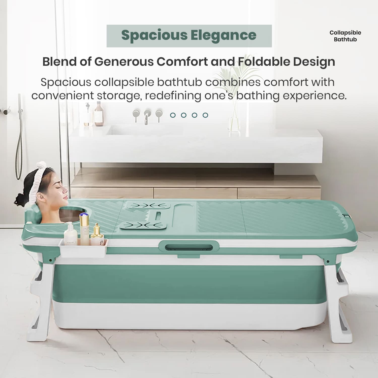 Spacious Mega Bath tub with Temperature Sensor & Steamer