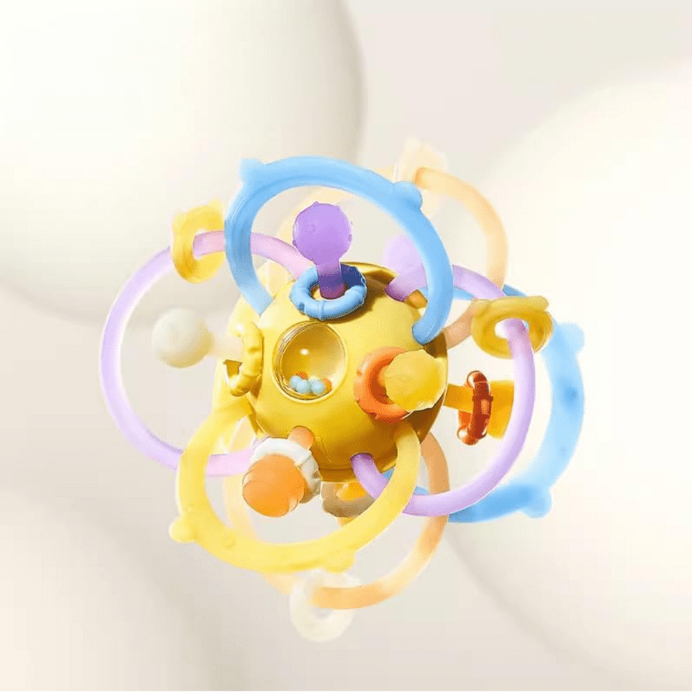 StarAndDaisy Soft Baby Teething Toy, Silicone Rattles Toy for Babies, Chew Toys for 0-12 Months Babies - Yellow