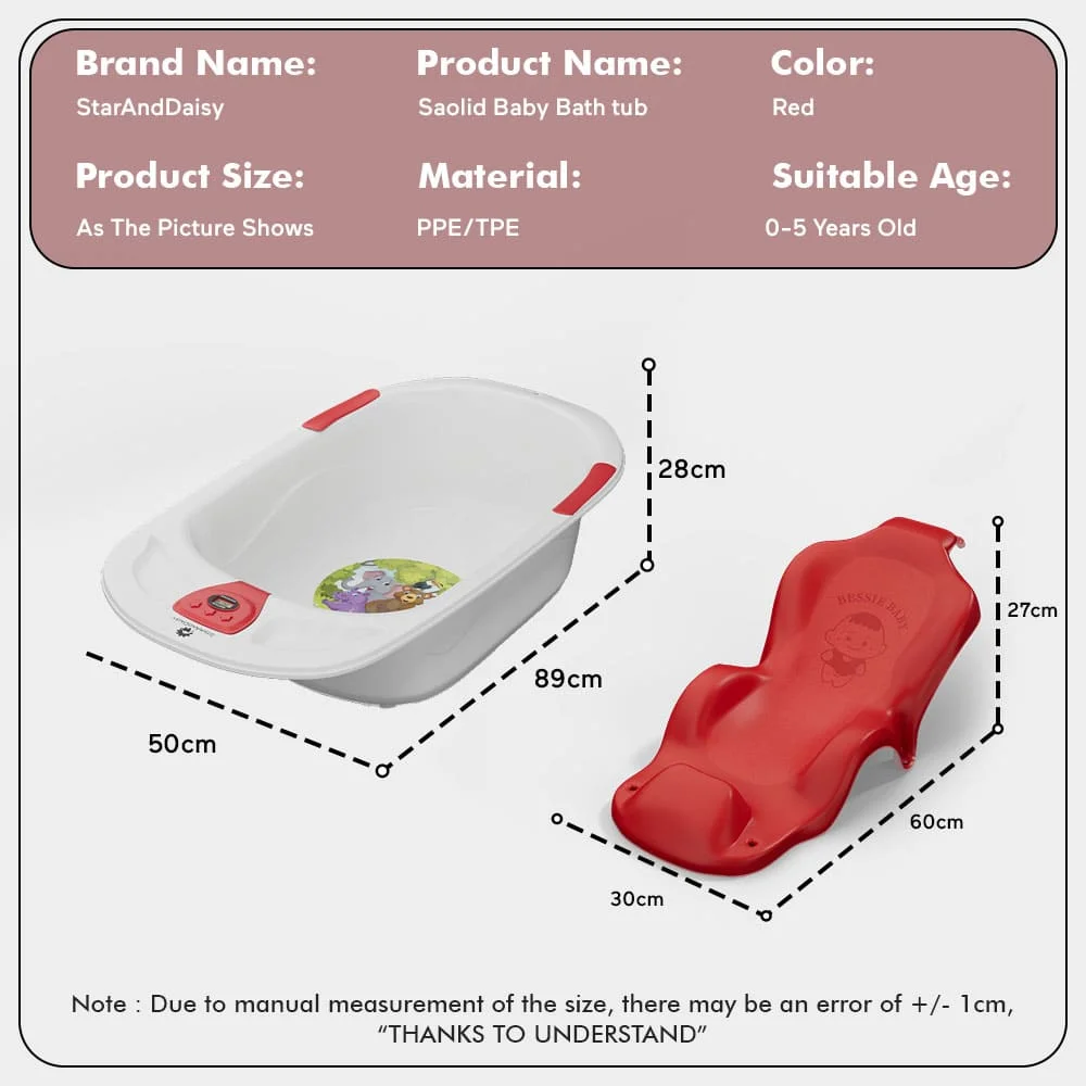Specifications of baby bathtub