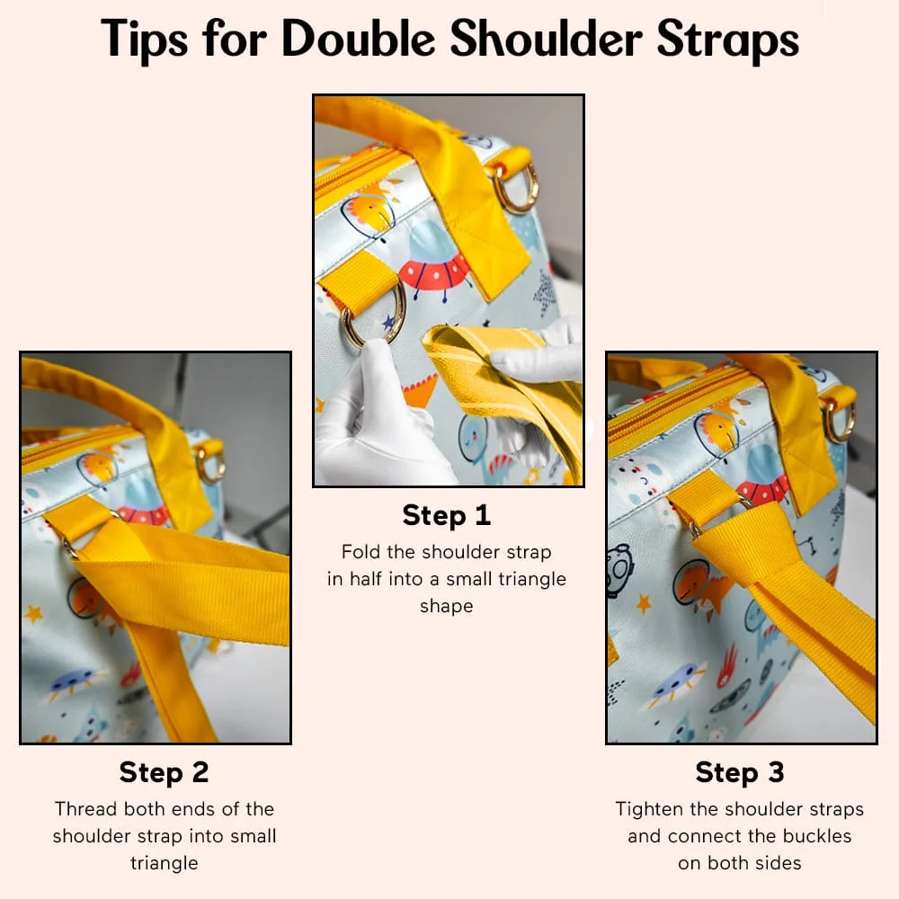 Mini travel bag with double shoulder straps