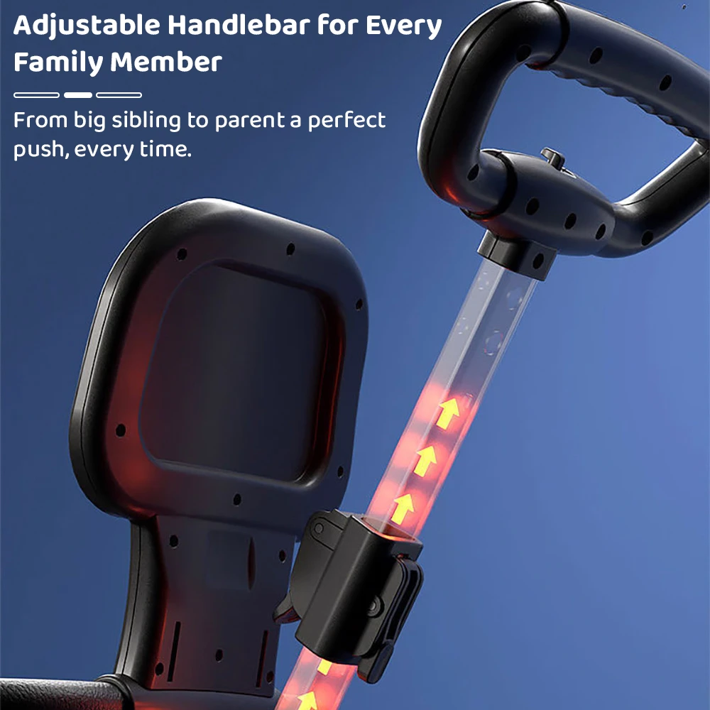 StarAndDaisy Travel Stroller for Baby, One Hand Folded Baby Pram with 360° Two-Way Rotational Seat, Airplane stroller with Adjustable handle - Black