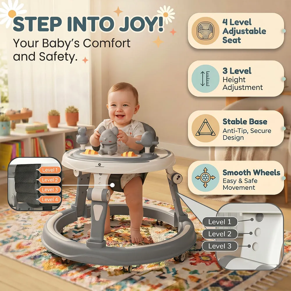 ease walk with confidence intelli baby walker with toy tray