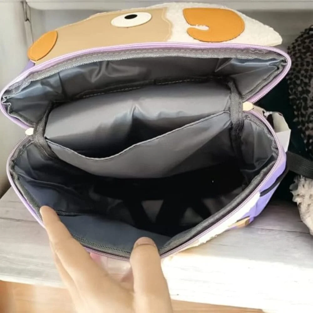 Sheep Cute Kids Backpack, Waterproof Square Sheep Printed School Bagpack For Toddlers Kids, Kindergarten Bookbag For Boys & Girls - Purple