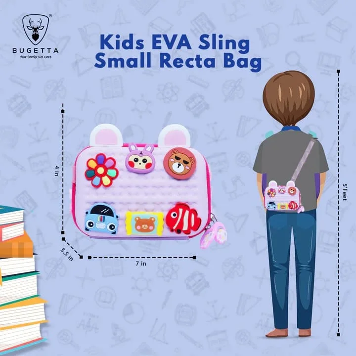 CharmEase Girls Sling Bag, Lightweight Bags For Kids, Spacious Bags with Multiple Pocket, Bags High Quality Zip-Green